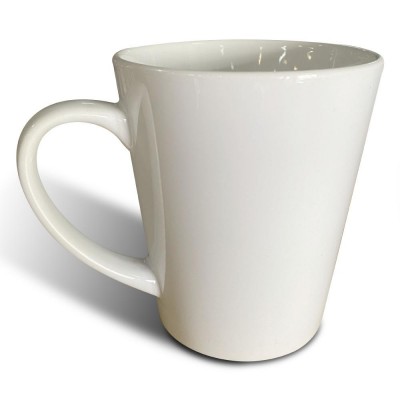 Taza blanca de cerámica tipo latte de 12 oz para Sublimación